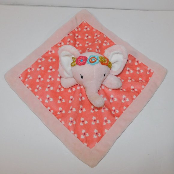 2018 Levtex Baby Pink Floral elephant security Blanket plush Lovey Nunu Soother - Picture 3 of 7